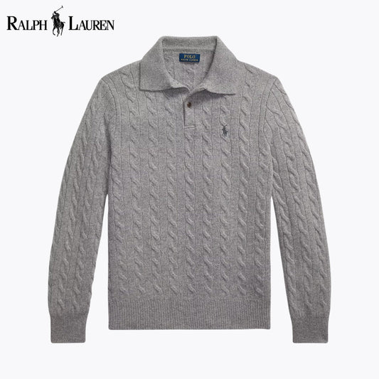 RL Wool–Cashmere Cable-Knit Jumper Grey / S RL Wool–Cashmere Cable-Knit Jumper